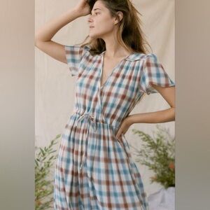 Christy Dawn - Dawn Dress - Medium - Ocean Plaid